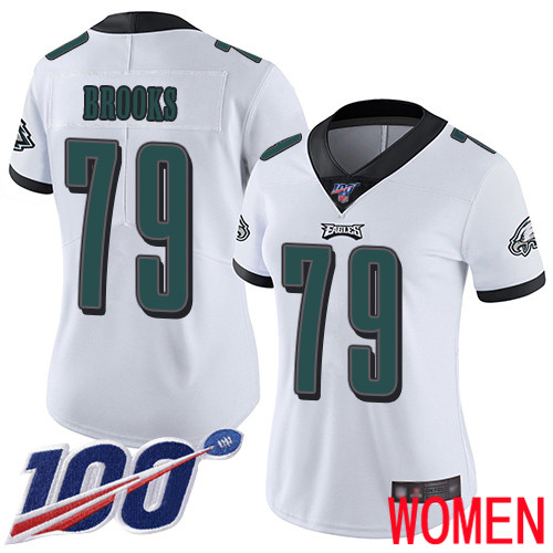 Women Philadelphia Eagles #79 Brandon Brooks White Vapor Untouchable NFL Jersey Limited Player->women nfl jersey->Women Jersey